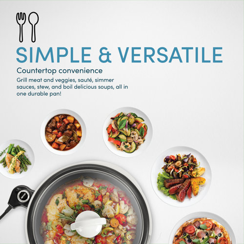 Aroma 3Quart 3in1 Grillet & Reviews Wayfair